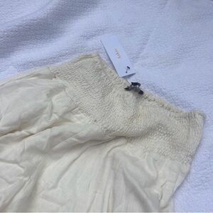 Lulus Cream Smocked Waist Skirt